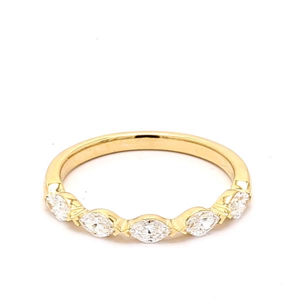 18K Yellow Gold Five-Stone Marquise Diamond Band, 0.48 ct tw