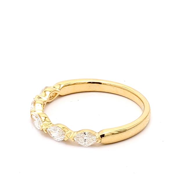 18K Yellow Gold Five-Stone Marquise Diamond Band, 0.48 ct tw – view 3
