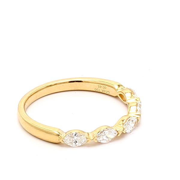 18K Yellow Gold Five-Stone Marquise Diamond Band, 0.48 ct tw – view 4