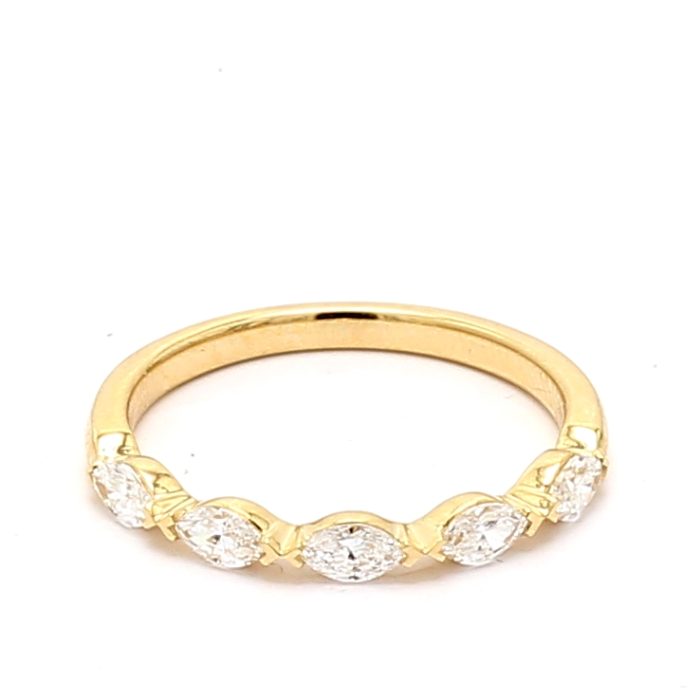 18K Yellow Gold Five-Stone Marquise Diamond Band, 0.48 ct tw