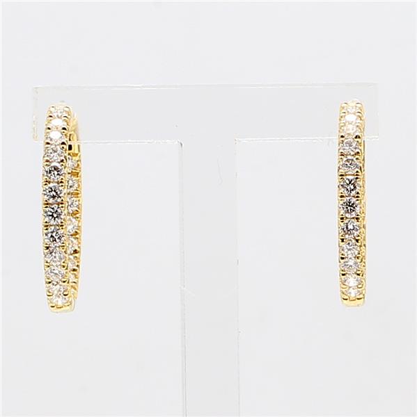 18K Yellow Gold Inside-Out Diamond Hoop Earrings, 0.81 ct tw