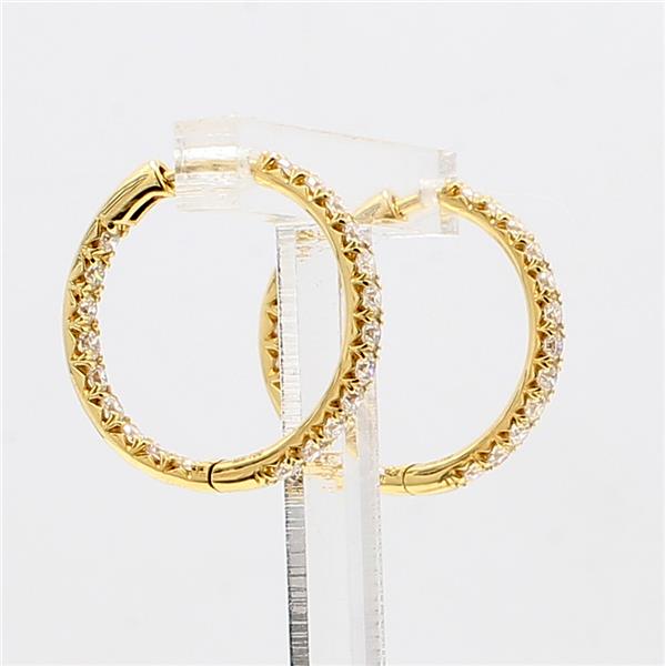 18K Yellow Gold Inside-Out Diamond Hoop Earrings, 0.81 ct tw