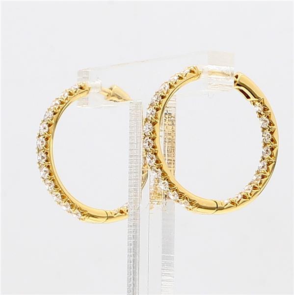 18K Yellow Gold Inside-Out Diamond Hoop Earrings, 0.81 ct tw
