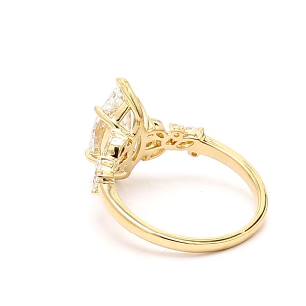 18K Yellow Gold Marquise Diamond Semi-Mount, 0.34 ct tw – view 2