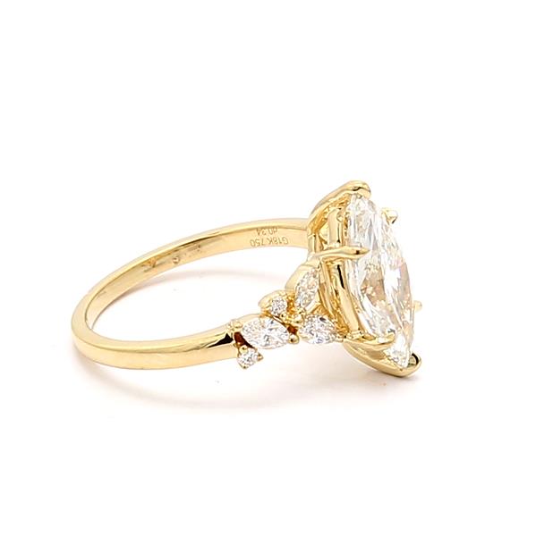 18K Yellow Gold Marquise Diamond Semi-Mount, 0.34 ct tw – view 3