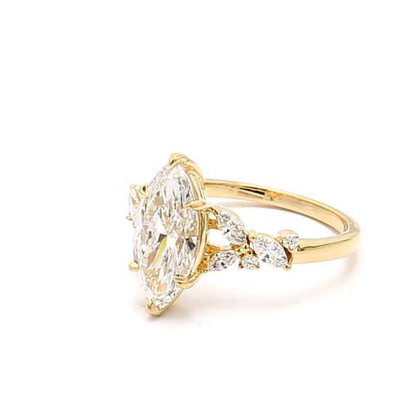 18K Yellow Gold Marquise Diamond Semi-Mount, 0.34 ct tw – view 4