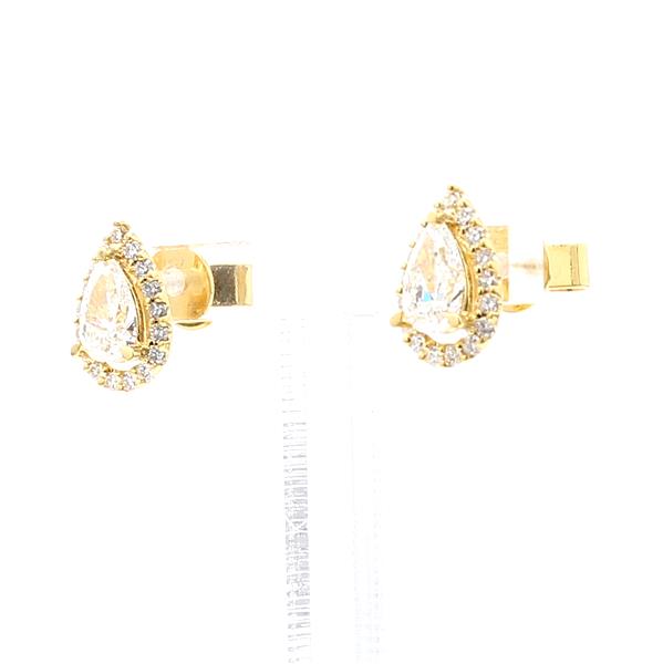 18K Yellow Gold Pear-Shaped Diamond Earrings, 1.28 ct tw – view 4