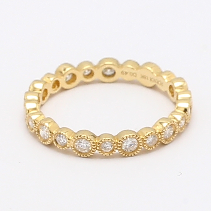 18K Yellow Gold Stackable Diamond Band, 0.40 ct tw