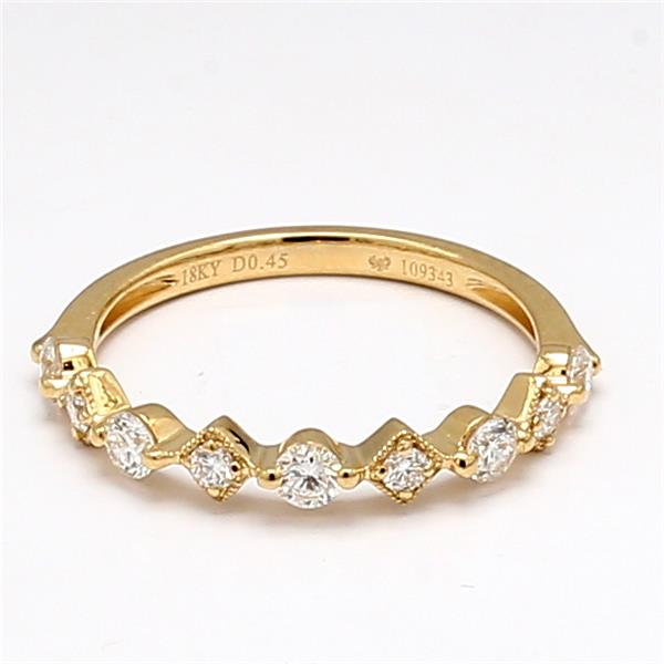 18K Yellow Gold Stackable Diamond Band, 0.45 ct tw