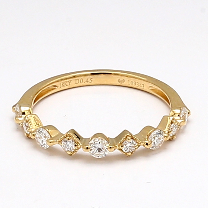 18K Yellow Gold Stackable Diamond Band, 0.45 ct tw