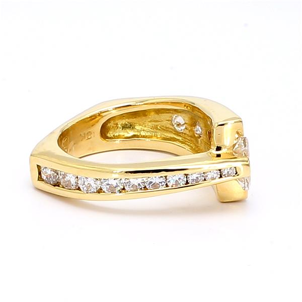 18K Yellow Gold Trillion Diamond Ring, 1.20 ct tw