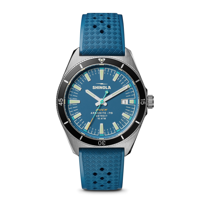 Shinola Duck 40mm Blue with Blue Rubber Strap
