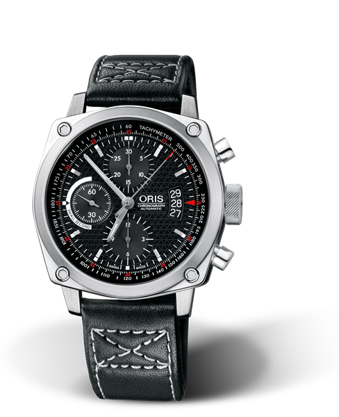 Oris BC4 Chronograph Black Dial on Leather Strap