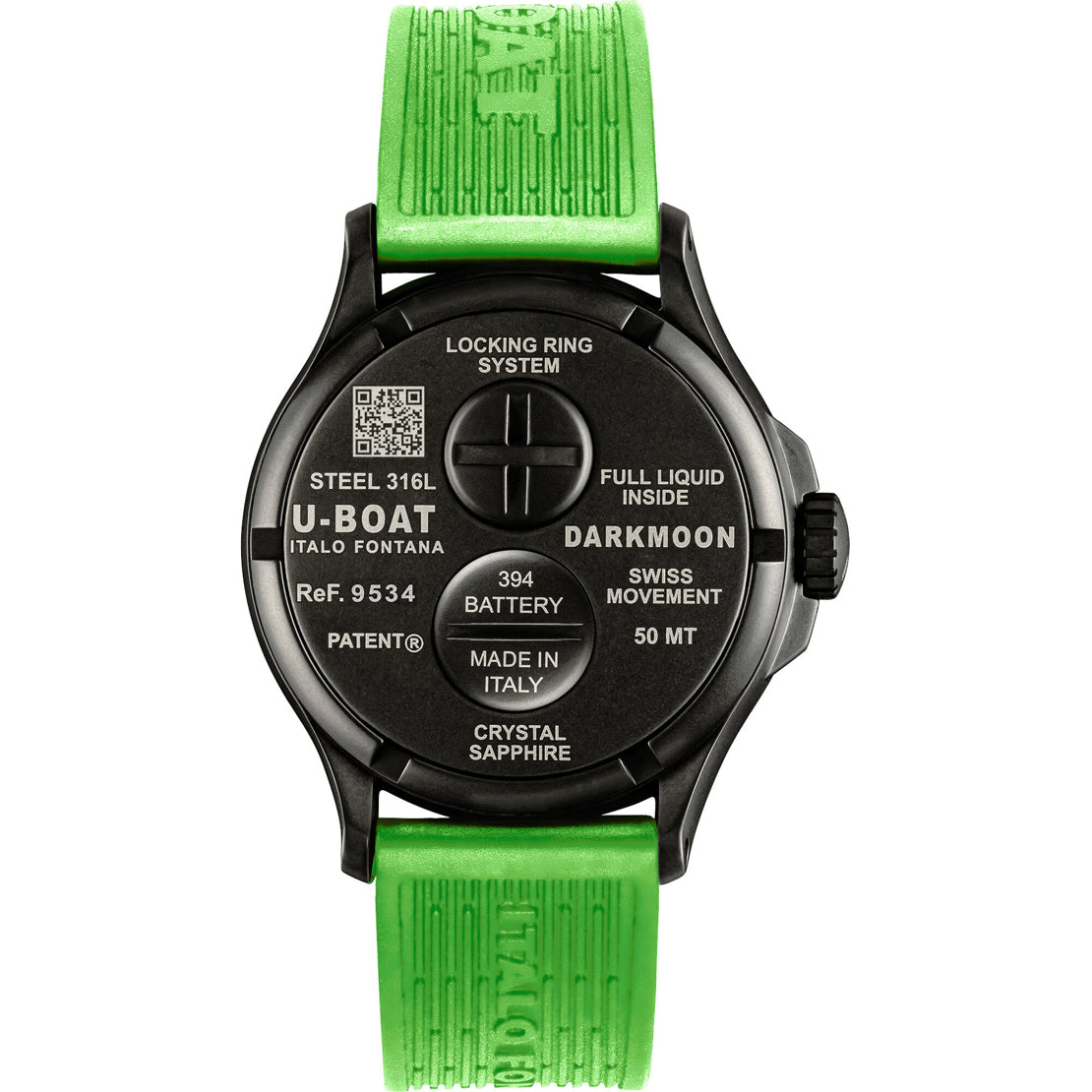 U-Boat Darkmoon 44mm Black PVD Green on Rubber