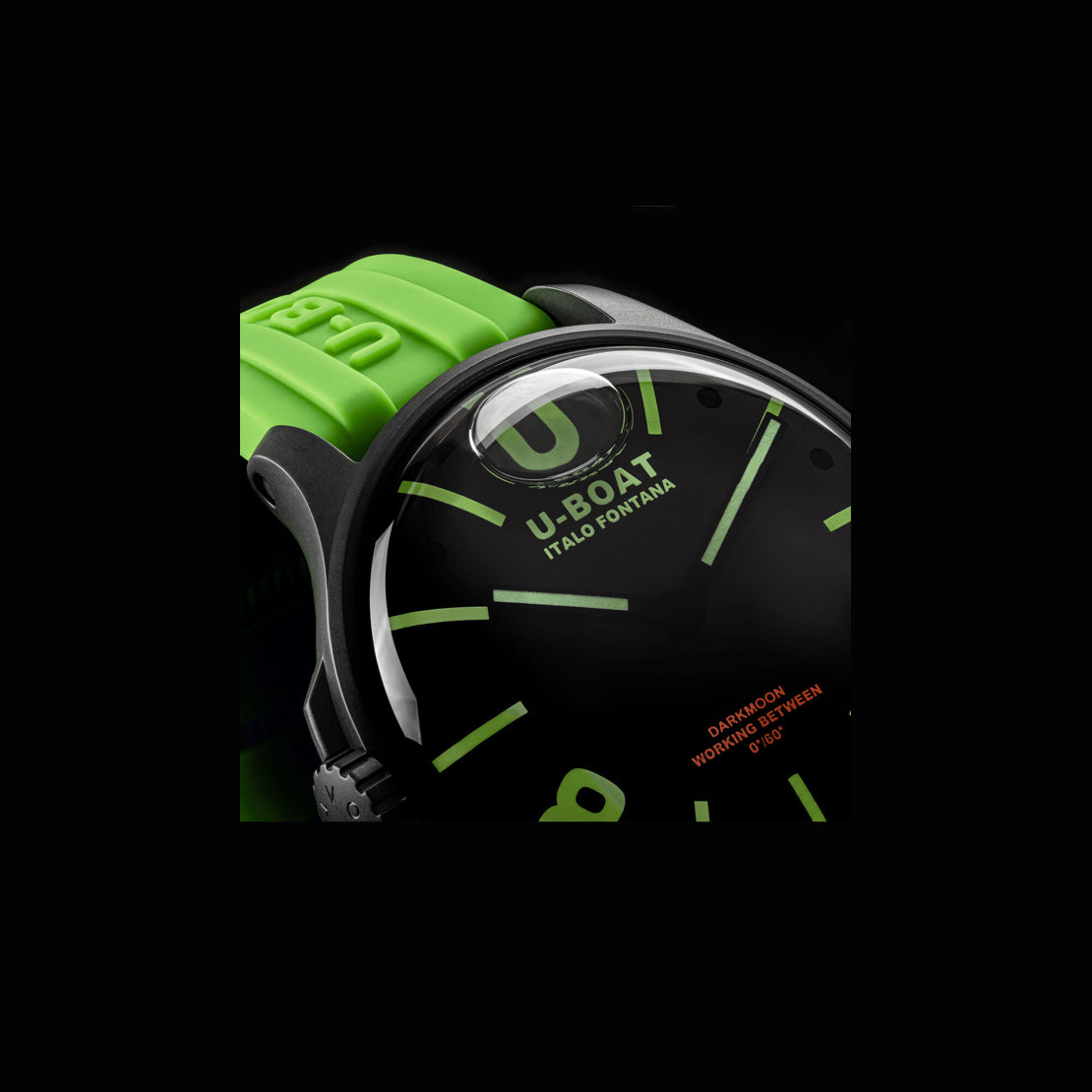 U-Boat Darkmoon 44mm Black PVD Green on Rubber