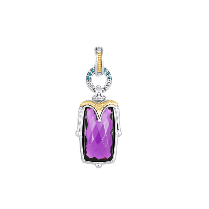 Konstantino Sterling Silver and 18k Yellow Gold Gemstone Pendant