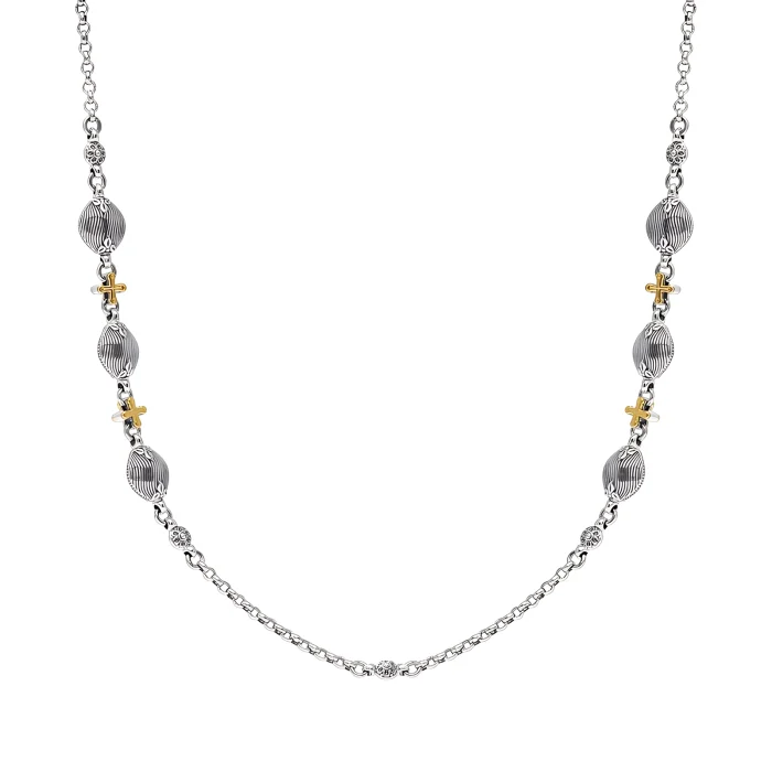 Konstantino Sterling Silver and 18k Yellow Gold Necklace, 18 Inch