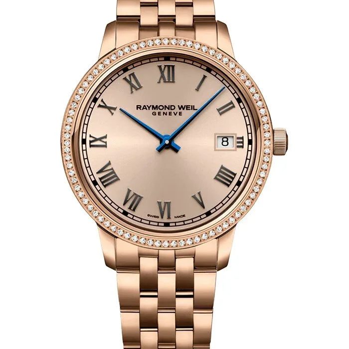 Raymond Weil Toccata Ladies 34mm Rose Gold PVD Diamond Rosé Dial