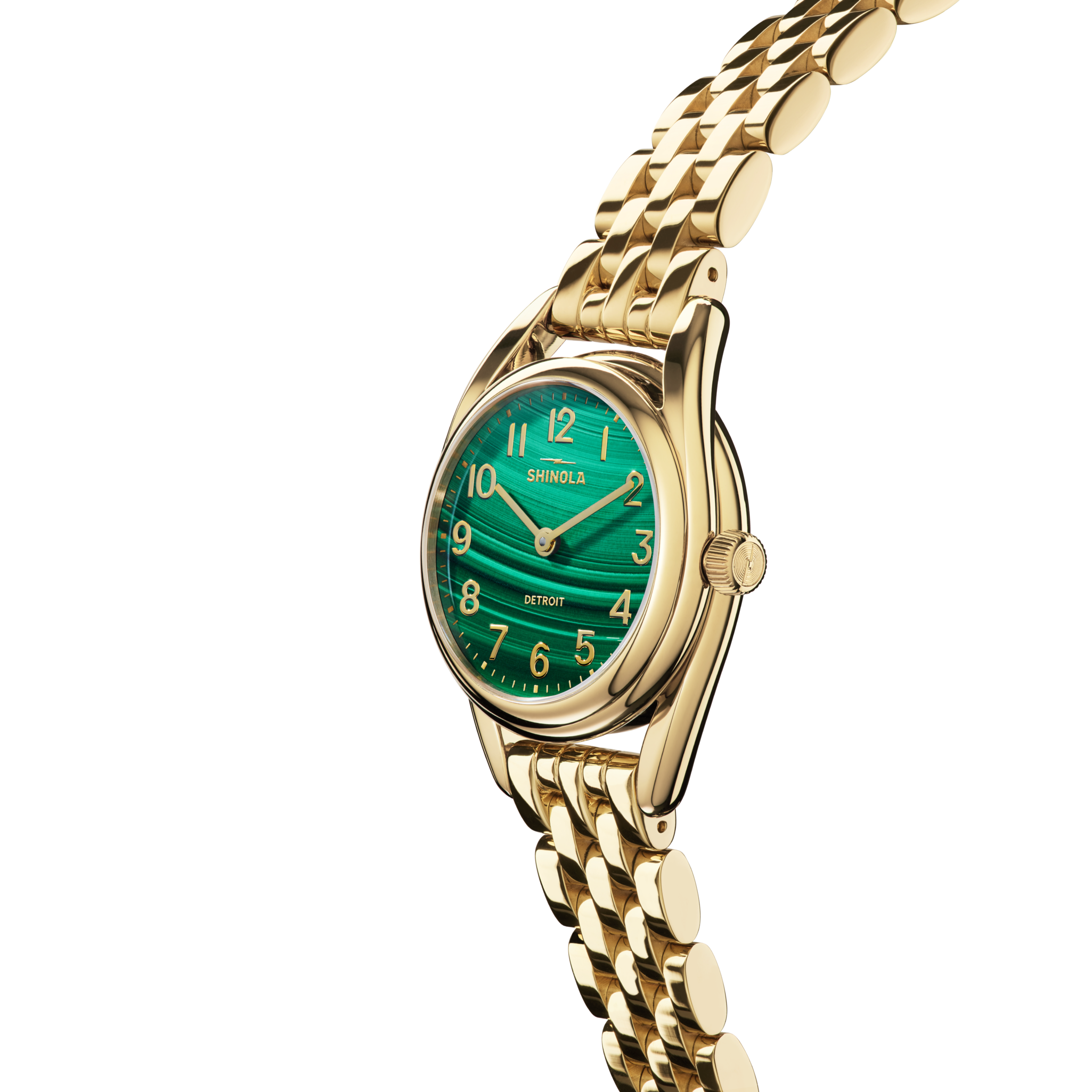 Shinola Derby 30.5mm Malachite Dial Gold-Tone Bracelet