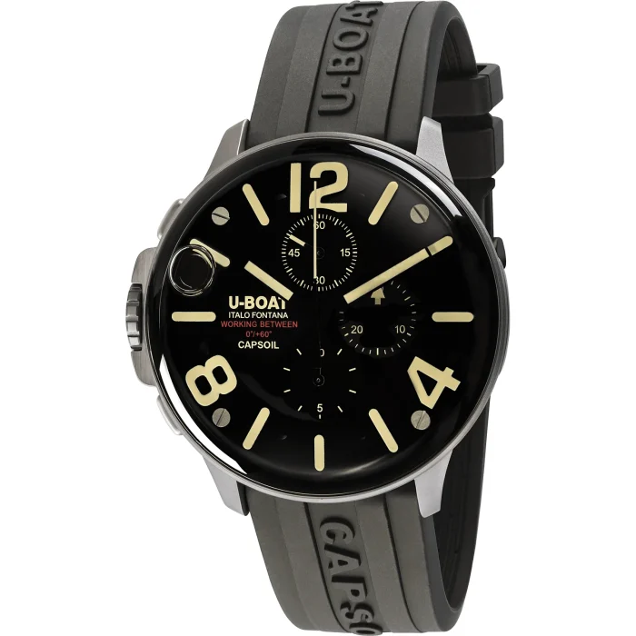 U-Boat Capsoil Chrono Stainless Steel on Rubber