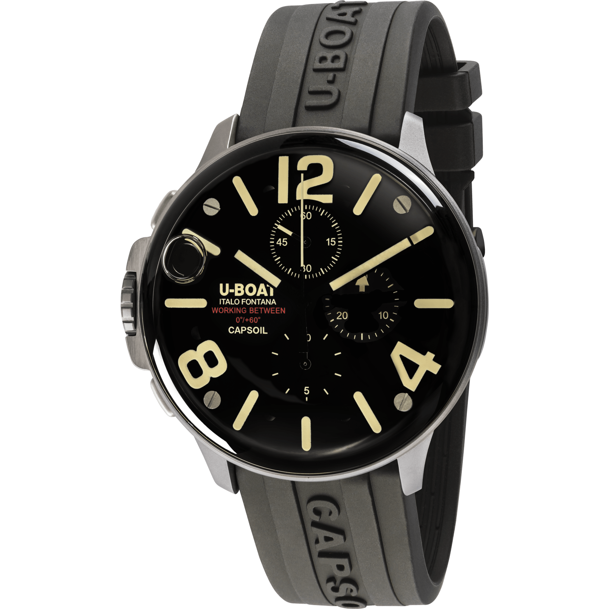 U-Boat Capsoil Chrono Stainless Steel on Rubber