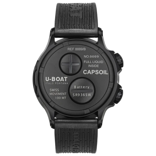 U-Boat Capsoil Doppiotempo 45mm DLC White Dial Rubber Strap