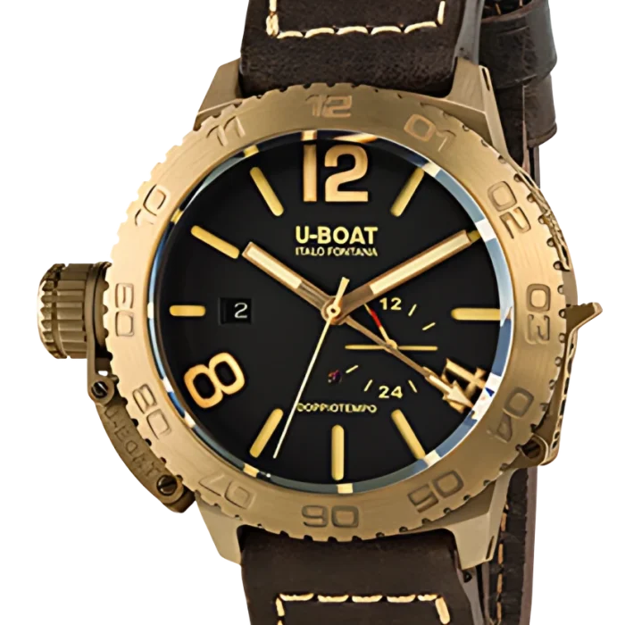 DOPPIOTEMPO AUTO BRONZO BROWN LEATHER STRAP