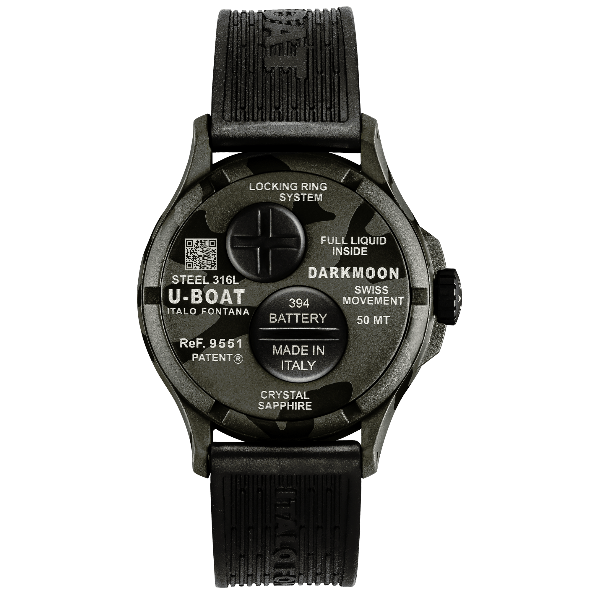 U-Boat Darkmoon 40mm Grey Curved Camouflage
