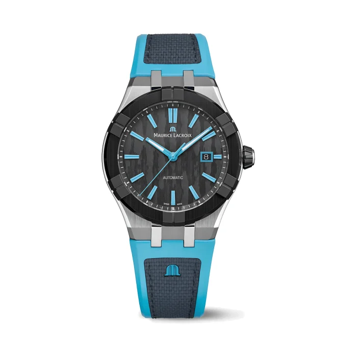 Maurice Lacroix Aikon-ic Automatic 43mm Carbon Dial Turquoise Accents