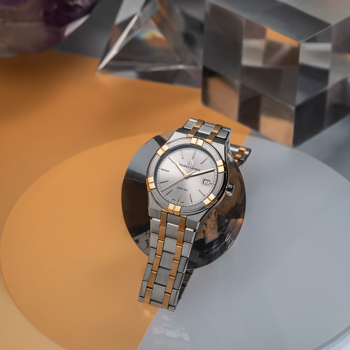 Maurice Lacroix Aikon Quartz Date 40mm Two-Tone Rose Gold PVD