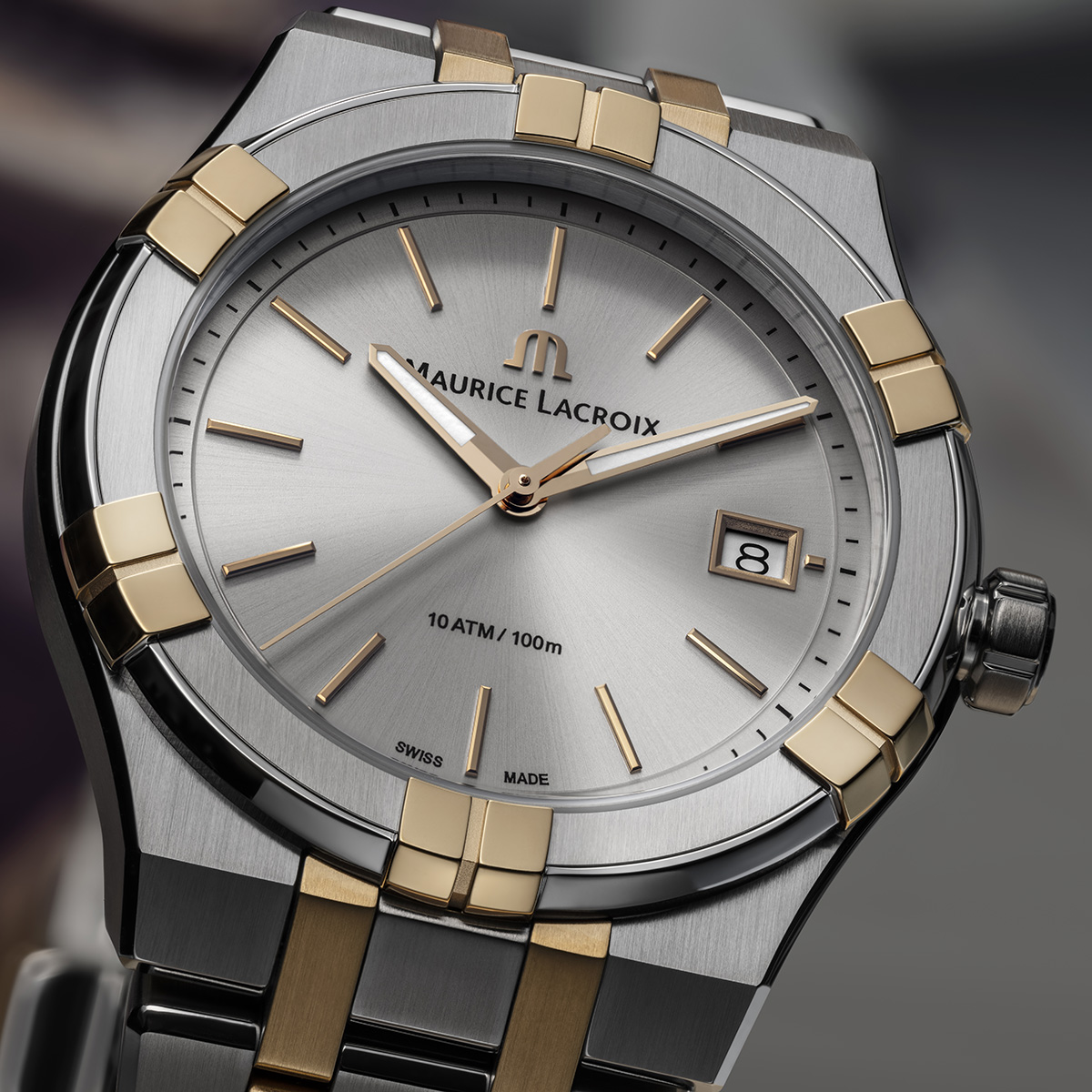 Maurice Lacroix Aikon Quartz Date 40mm Two-Tone Rose Gold PVD