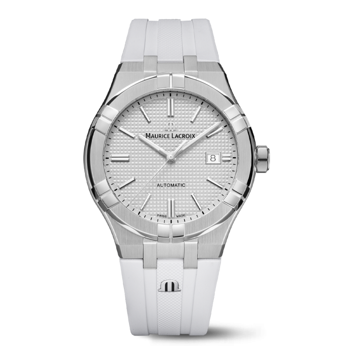 Maurice Lacroix Aikon Automatic Date 42mm Silver Dial Rubber Strap