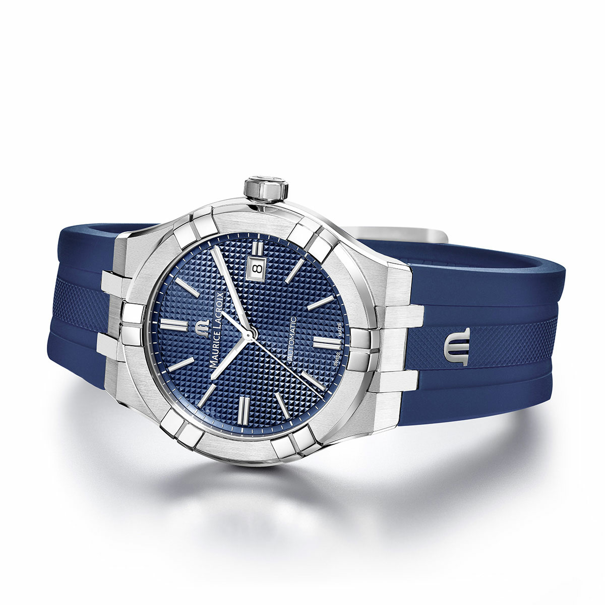 Maurice Lacroix Aikon Automatic Date 42mm Blue Dial Rubber Strap