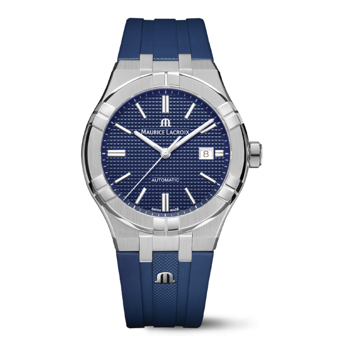 Maurice Lacroix Aikon Automatic Date 42mm Blue Dial Rubber Strap