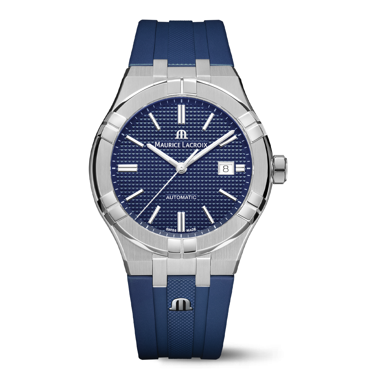 Maurice Lacroix Aikon Automatic Date 42mm Blue Dial Rubber Strap