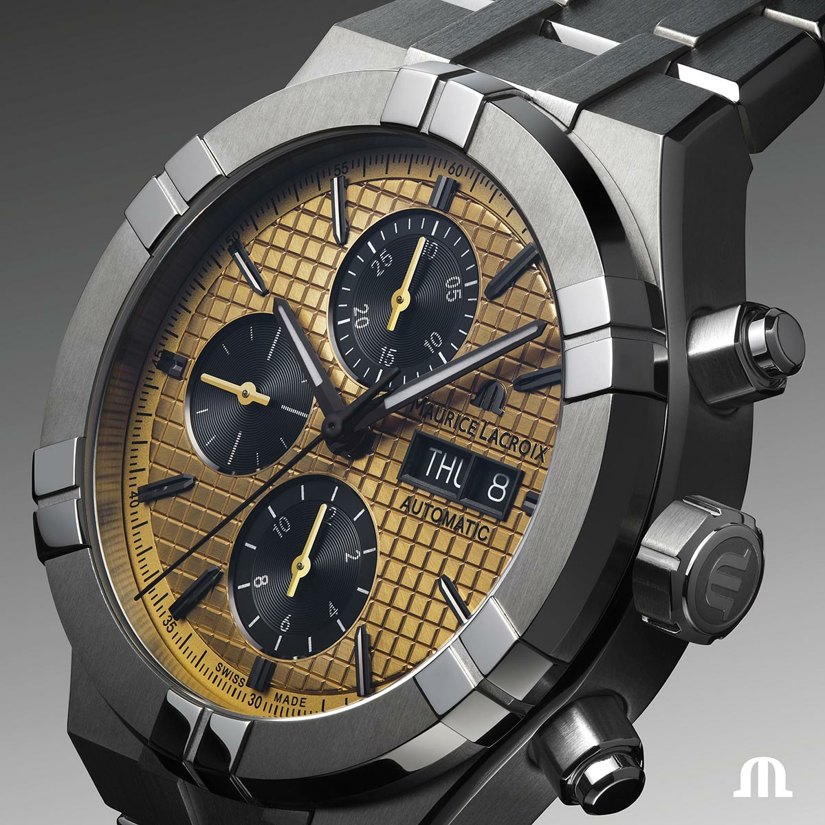 Maurice Lacroix Aikon Automatic Titanium Chronograph 44mm Gold Dial