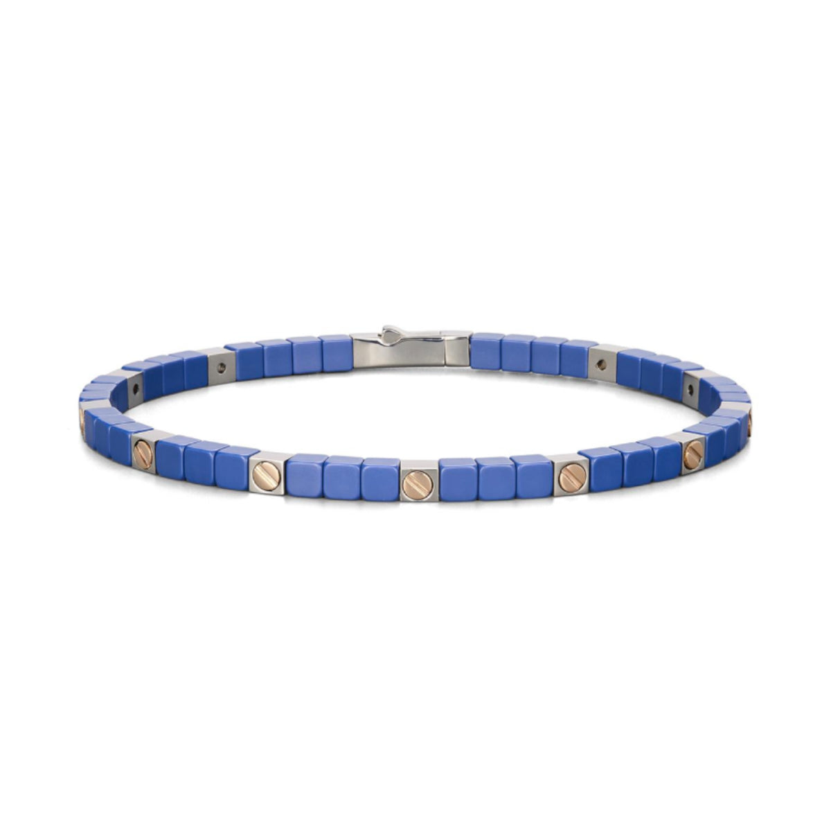 Baraka Cyborg Ceramic Stainless Steel and 18k Gold Blue Ceramic Bracelet
