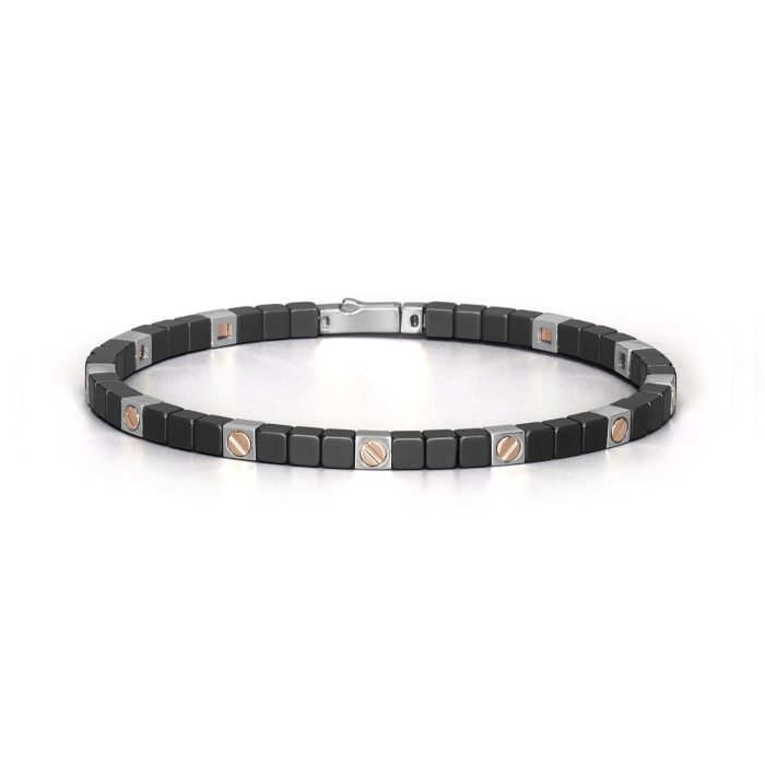 Baraka Cyborg Ceramic Stainless Steel and 18k Gold Black Ceramic Bracelet
