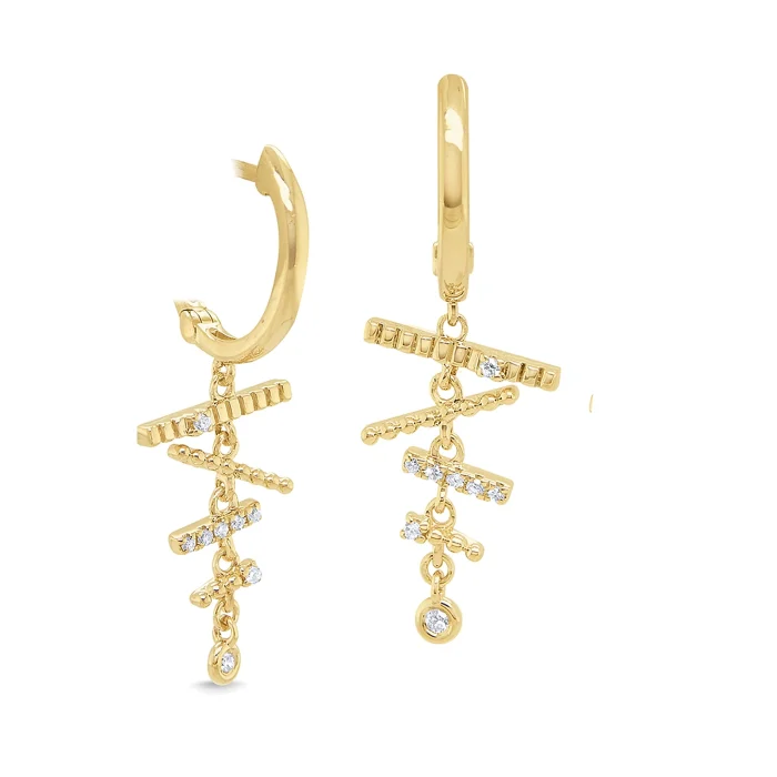 KC Designs 14k Yellow Gold Diamond Stick Drop Earrings