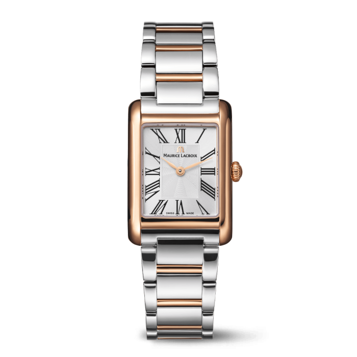 Maurice Lacroix Fiaba Square Two-Tone Rose Gold PVD Silver Dial