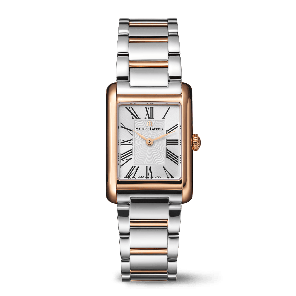 Maurice Lacroix Fiaba Square Two-Tone Rose Gold PVD Silver Dial