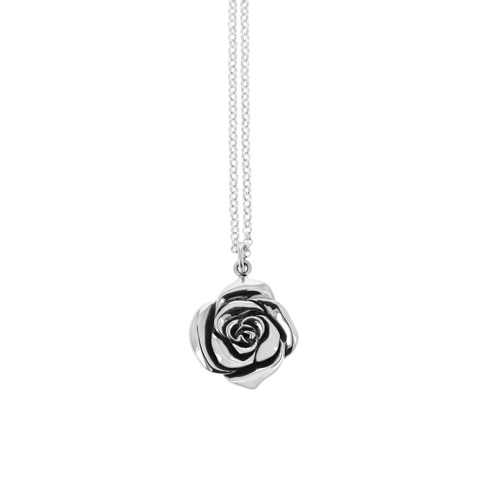 King Baby Large Rose Pendant on 18" Rolo Chain