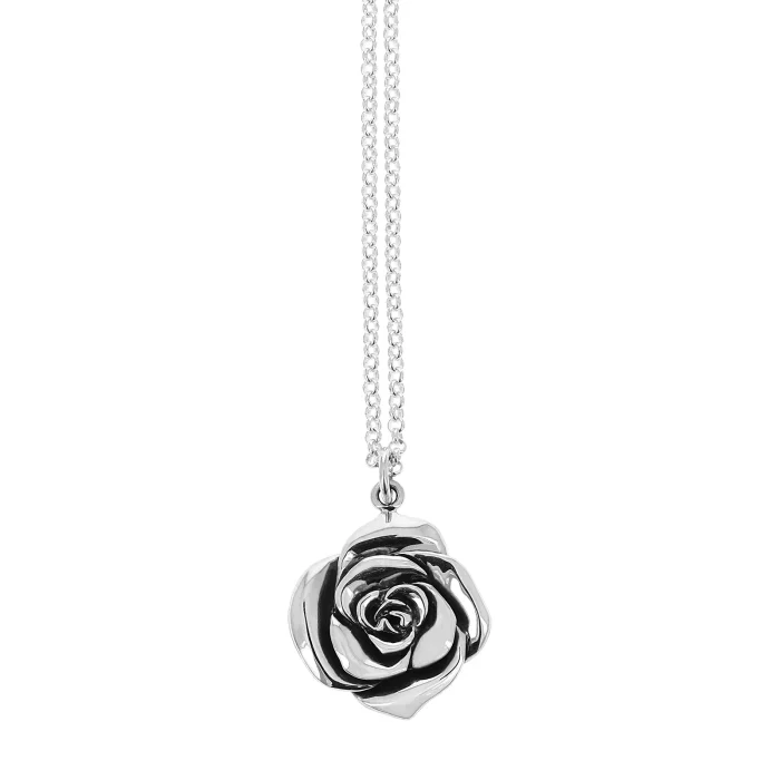 King Baby Large Rose Pendant on 18" Rolo Chain