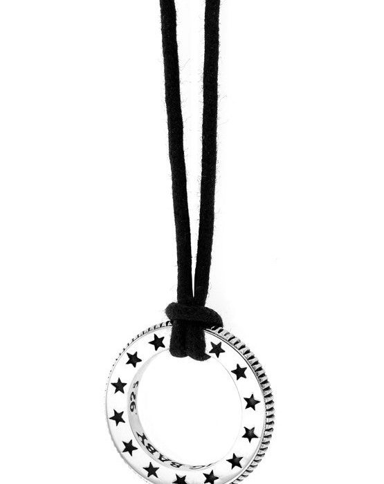 King Baby Coin Edge Circle Pendant with Engraved Star