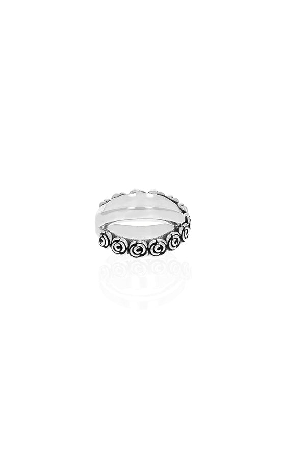 King Baby Rose X Cross Ring, Size 9