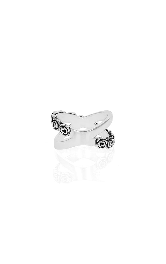 King Baby Rose X Cross Ring, Size 9