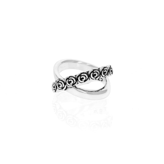 King Baby Rose X Cross Ring, Size 9