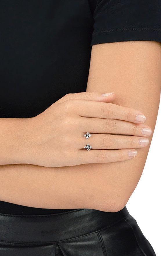 King Baby Open Ring with MB Cross, Size 7
