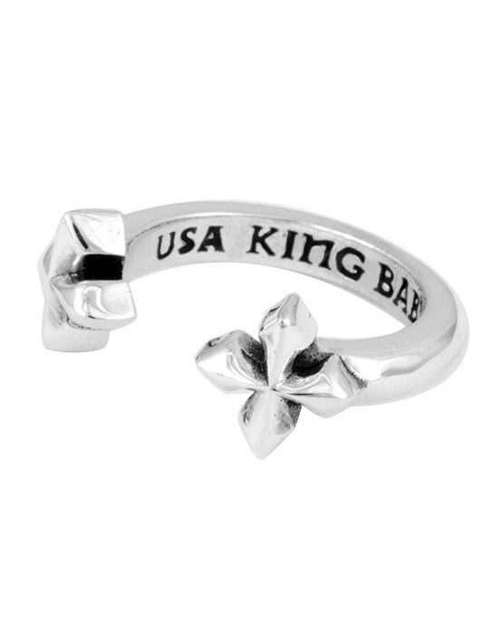 King Baby Open Ring with MB Cross, Size 7