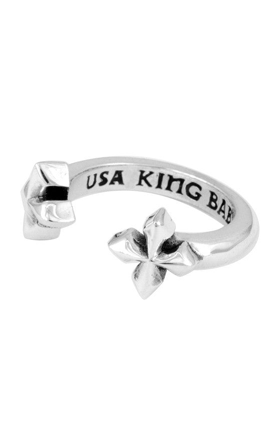 King Baby Open Ring with MB Cross, Size 7